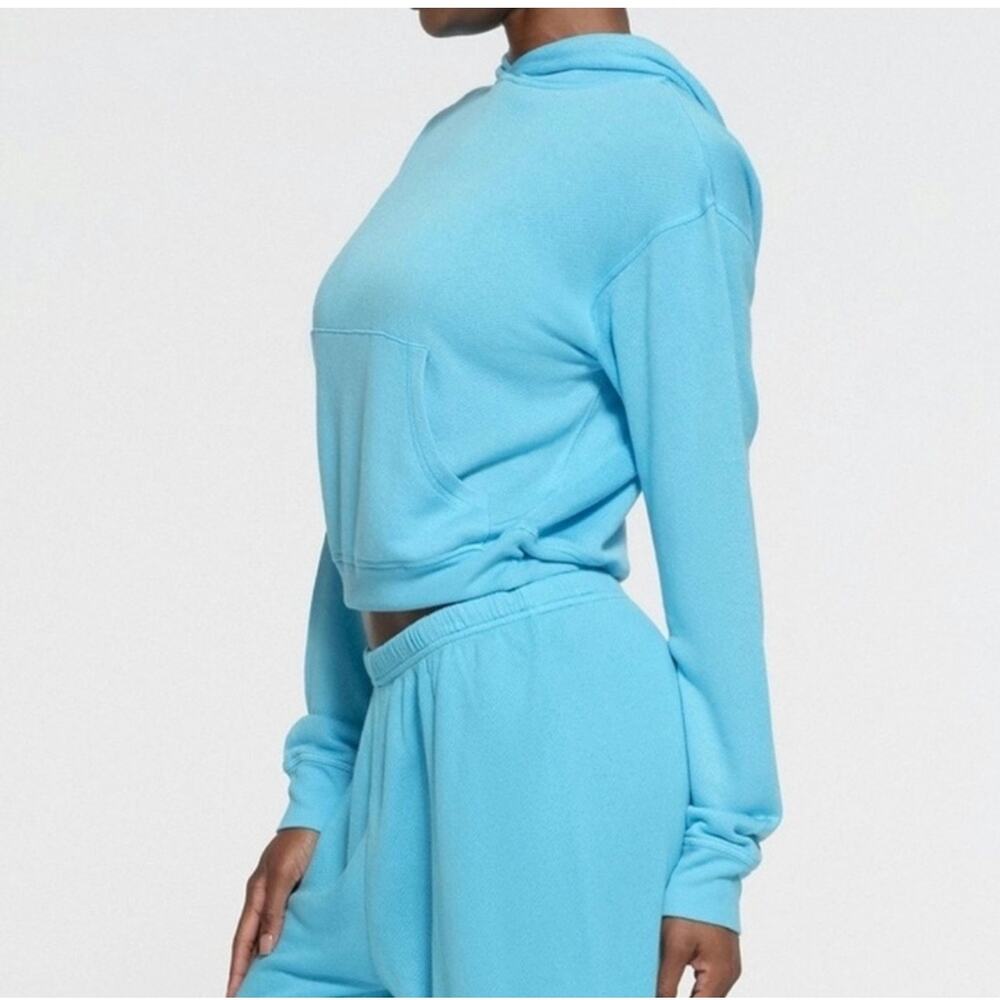 SKIMS French Terry Modal Classic light weight Hoodie Cyan size XS (New) - Picture 2 of 7